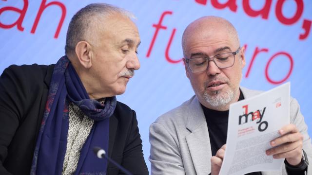 Pepe Álvarez (UGT) y Unai Sordo (CCOO).