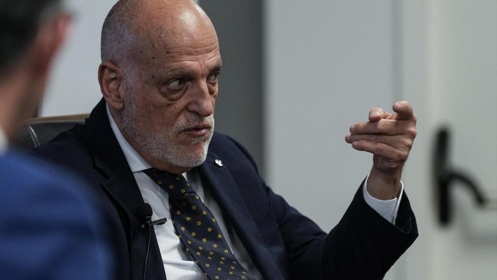 Javier Tebas, presidente de LaLiga, durante una conferencia