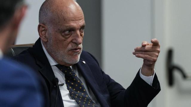 Javier Tebas, presidente de LaLiga, durante una conferencia