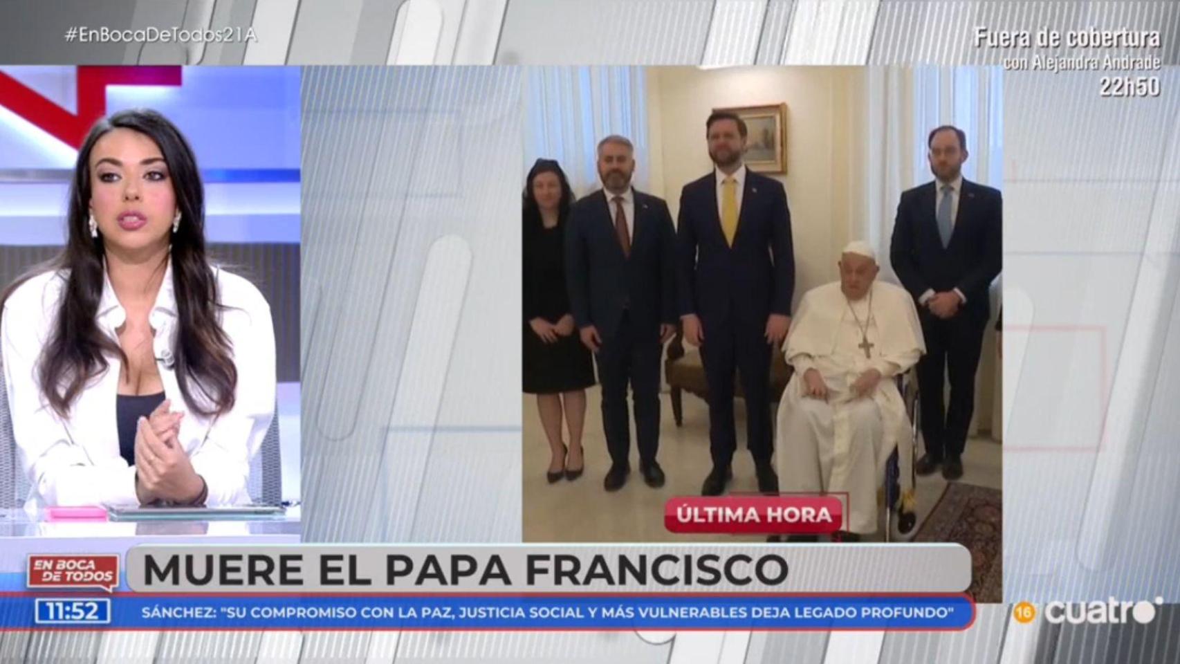 Sarah Santaolalla durante el programa de hoy.