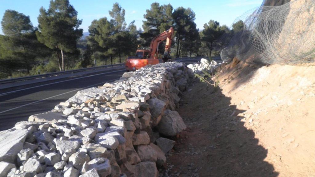 Obras en una carretera de Albacete. Foto: Ministerio de Transportes.