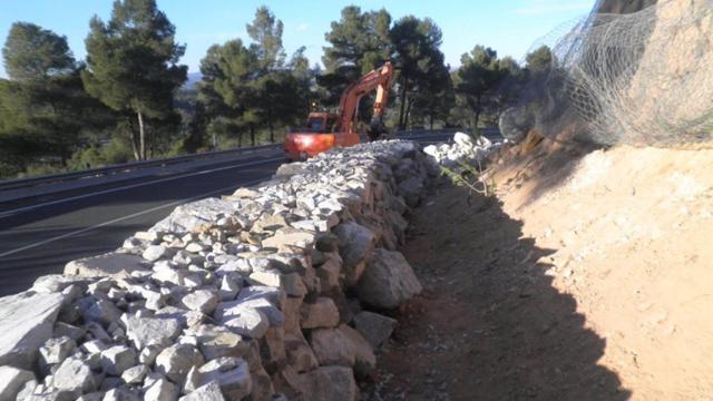 Obras en una carretera de Albacete. Foto: Ministerio de Transportes.