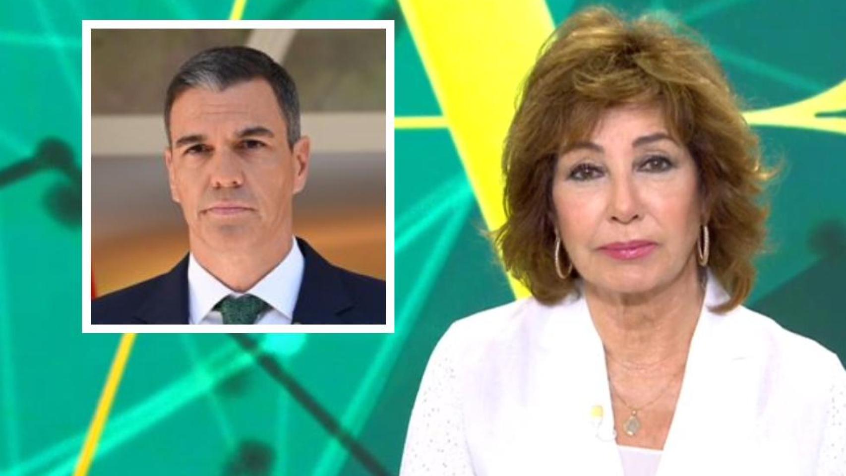 Ana Rosa y Pedro Sánchez en un montaje hecho por BLUPER.