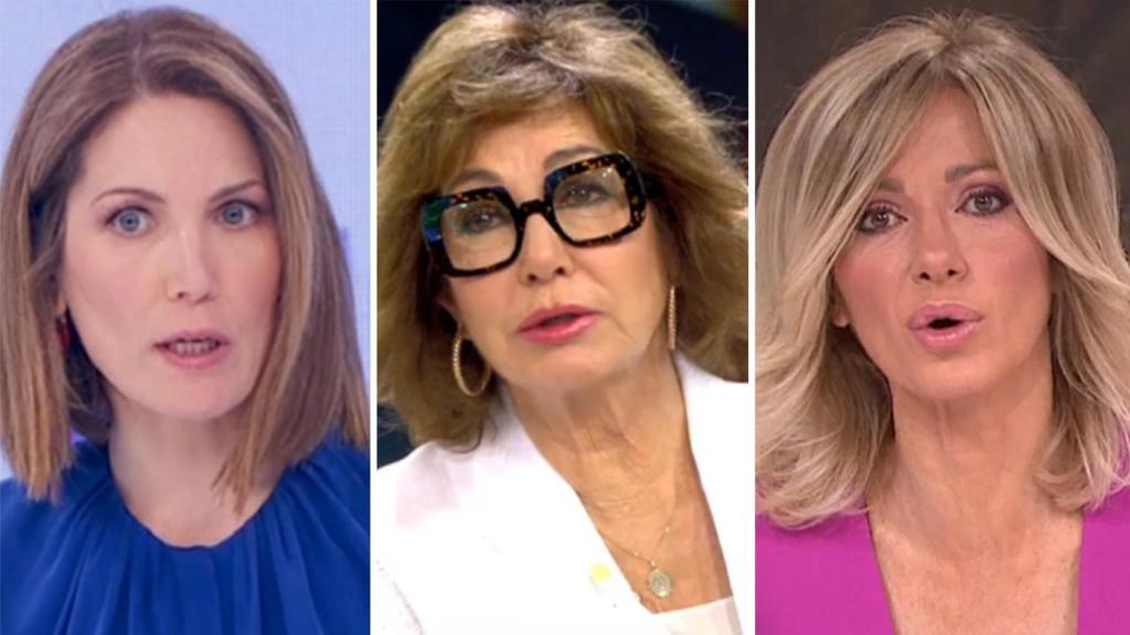 Silvia Intxaurrondo, Ana Rosa Quintana y Susanna Griso en un montaje de BLUPER.