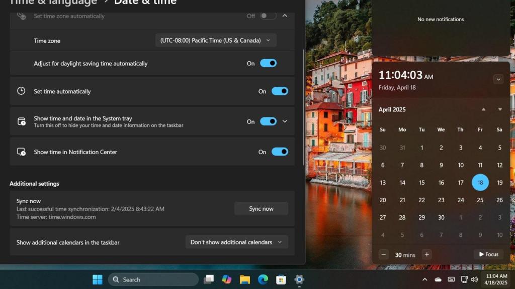 El nuevo calendario con reloj de Windows 11