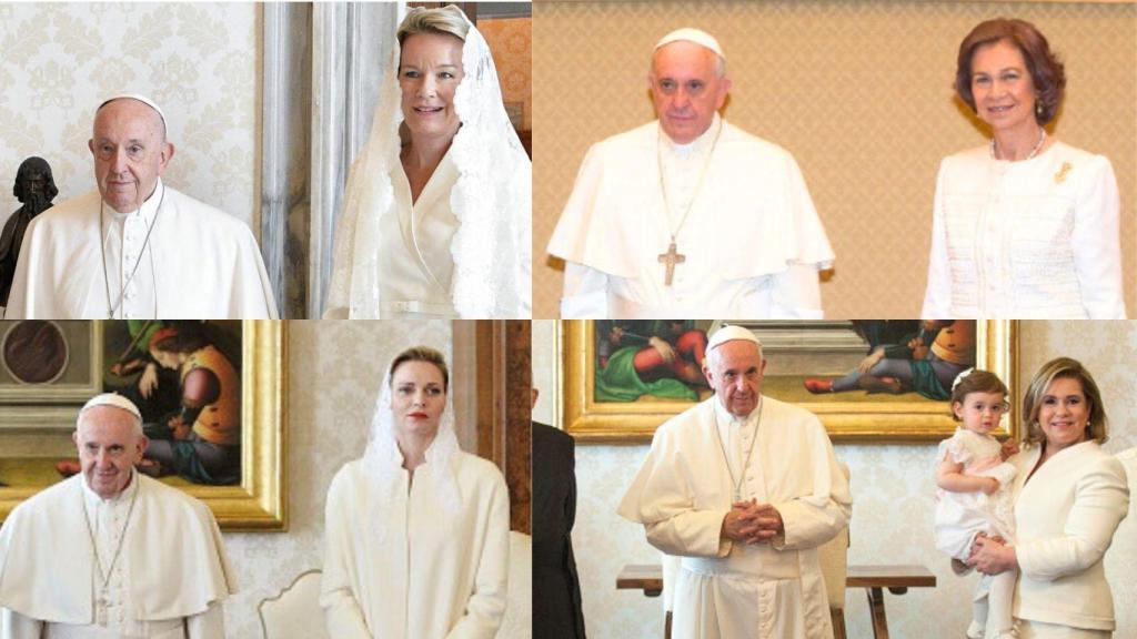 Las Reinas que pueden vestir de blanco en presencia del Papa.