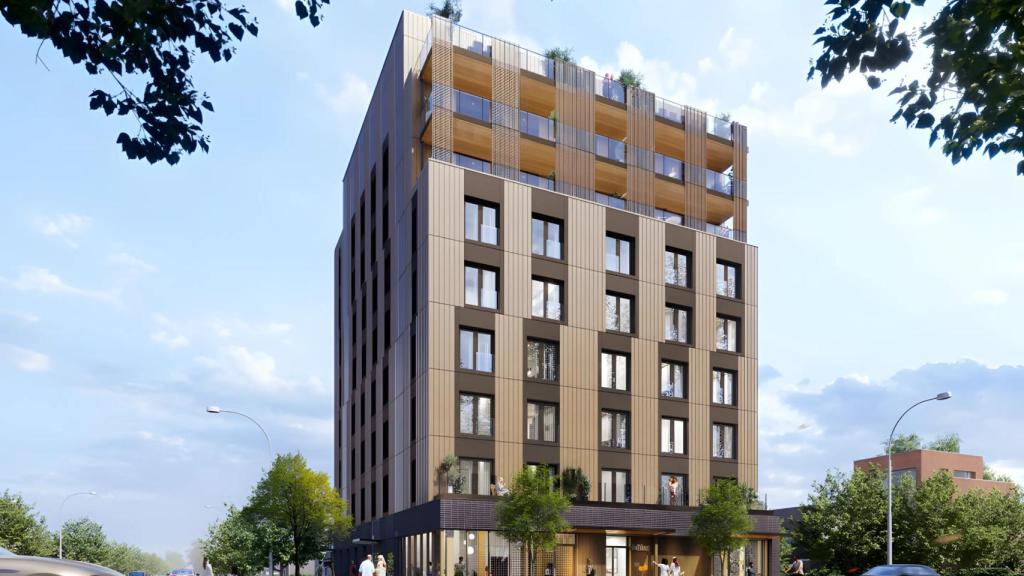 Render del edificio 230 Royal York que se va a construir en Toronto, Canadá.