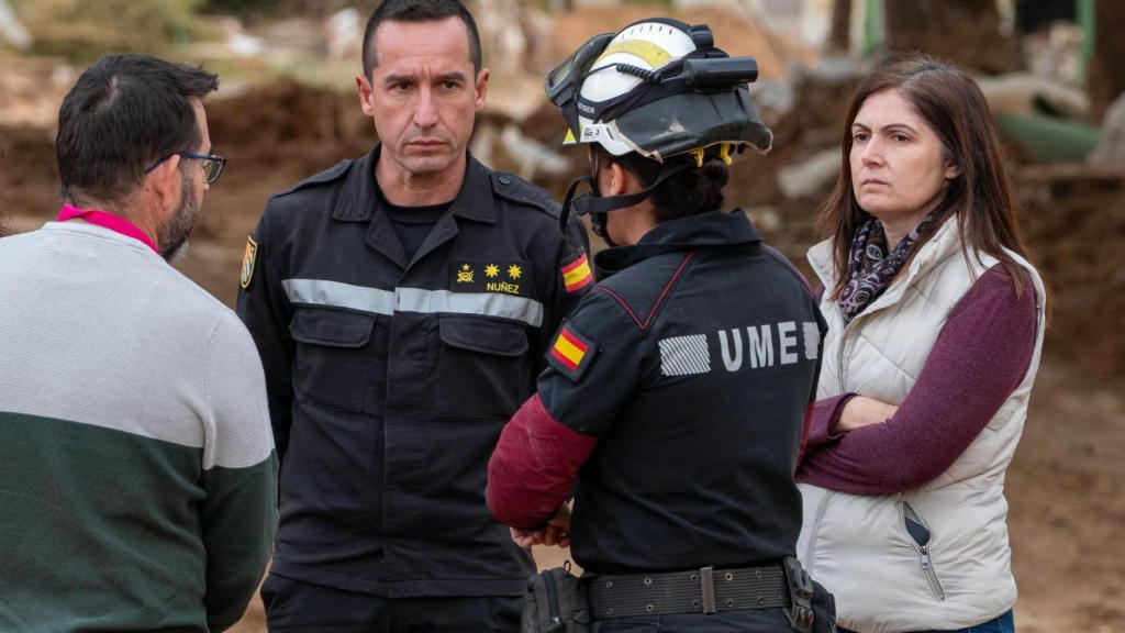 El teniente coronel jefe del IV Batallón de la UME en Aragón, Joaquín Núñez Regodón, en Valencia