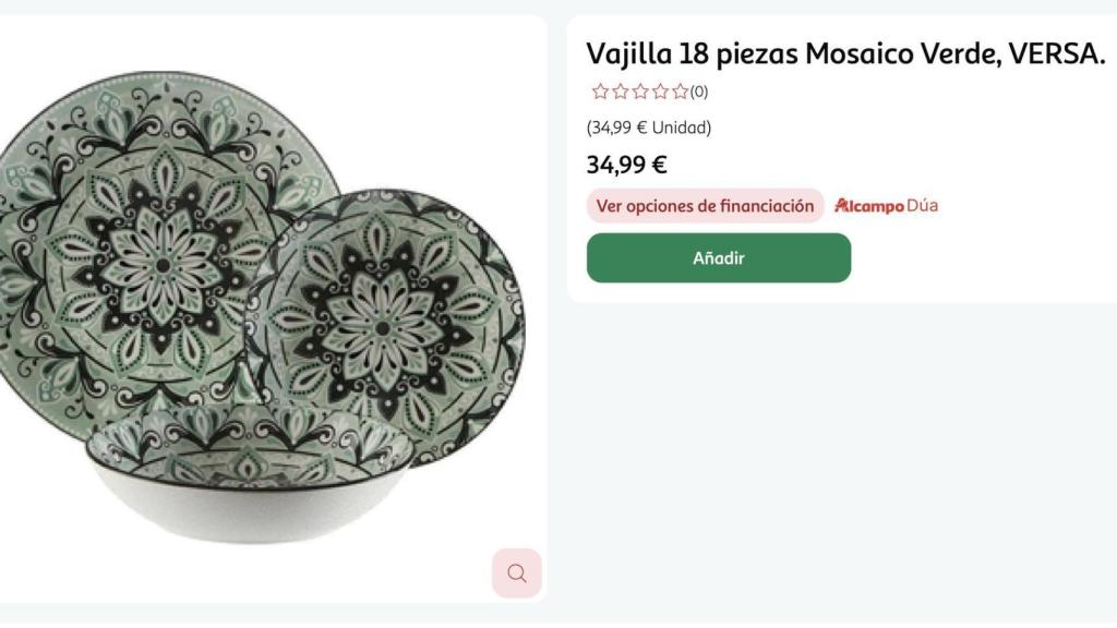 Vajilla 18 piezas Mosaico Verde.