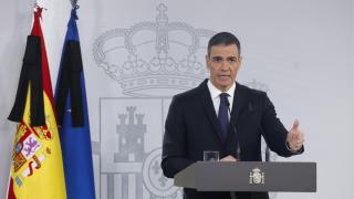 Pedro Sánchez, este martes durante su comparecencia.