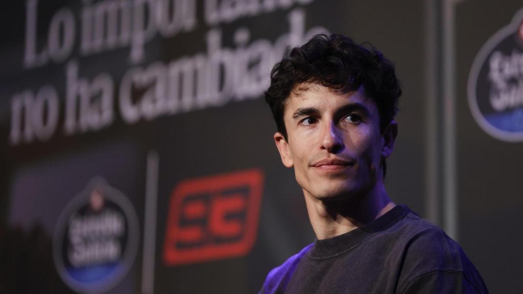 Marc Márquez, durante la conferencia de prensa organizada por Estrella Galicia 0,0 en Madrid.