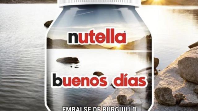 El bote de Nutella con la imagen elegida de Castilla y León de fondo