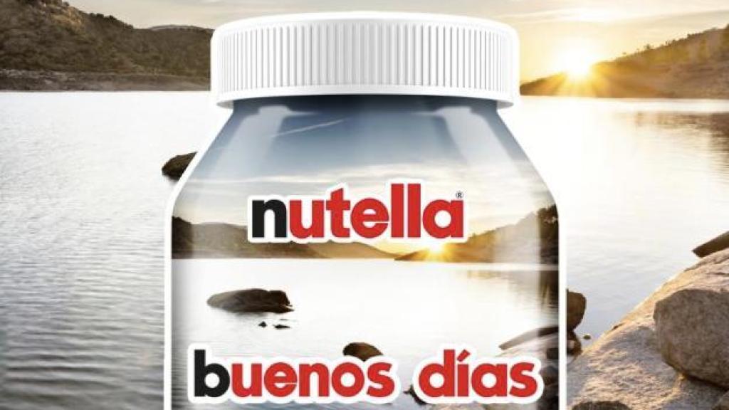 El bote de Nutella con la imagen elegida de Castilla y León de fondo