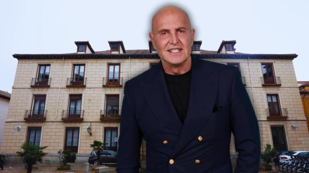 Kiko Matamoros junto a su palacete de Madrid.