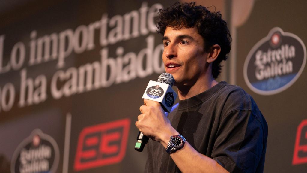 Marc Márquez, durante la conferencia de prensa organizada por Estrella Galicia 0,0 en Madrid.