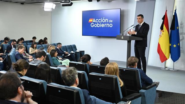 Pedro Sánchez durante la presentación del Plan para la Seguridad y la Defensa.