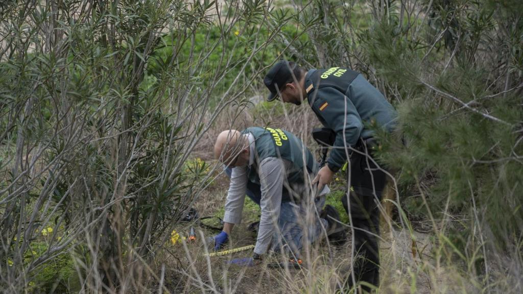 En una foto de archivo, agentes de la Guardia Civil toman muestras en una escena del crimen en la Comunidad Valenciana.