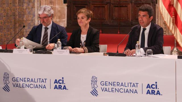 Marián Cano y Carlos Mazón durante el anuncia de la misión comercial.