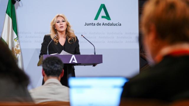 Carolina España, durante la rueda de prensa de este lunes en Sevilla.