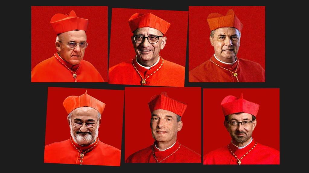 Los cardenales Omella, Osoro, Cobo, Fernández Artime, López Romero y Bustillo votarán en el próximo cónclave para elegir al nuevo Papa.