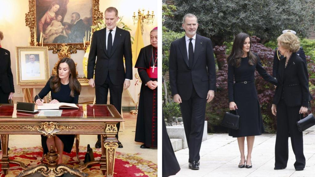 Los Reyes y doña Sofía han firmado en la Nunciatura.