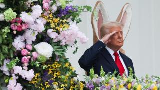 Donald Trump este lunes durante un acto de Pascua.