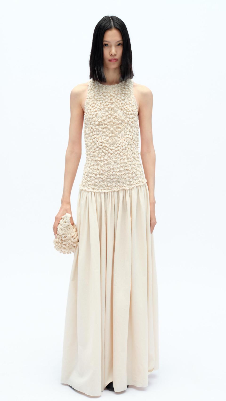 Vestido de Zara con doble textura.