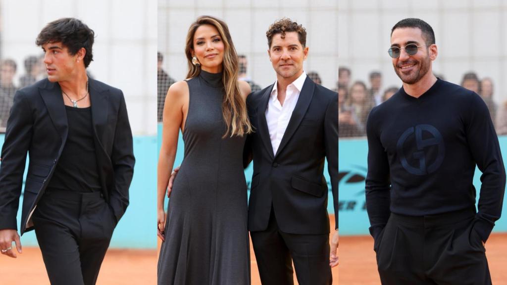 Óscar Casas, Rosanna Zanetti, David Bisbal y Miguel Ángel Silvestre apoyando a Carlos Alcaraz.