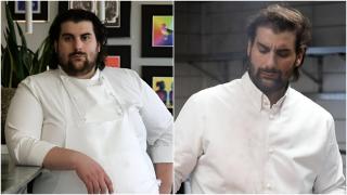 Montaje del chef Matteo Grandi antes y después de perder 90 kilos.