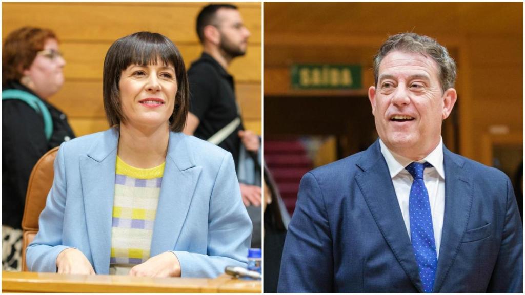 La portavoz nacional del BNG, Ana Pontón, y el secretario xeral del PSdeG, José Ramón Gómez Besteiro.