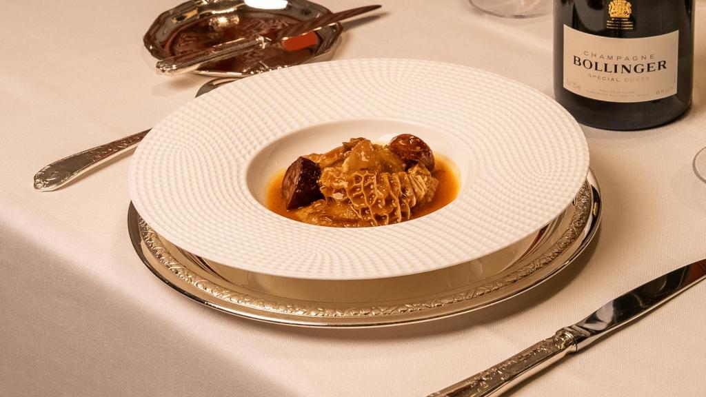 Los callos de Zalacaín en el menú Bollinger.