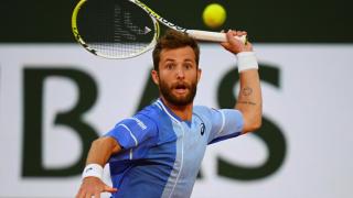 Corentin Moutet durante un partido la temporada pasada.