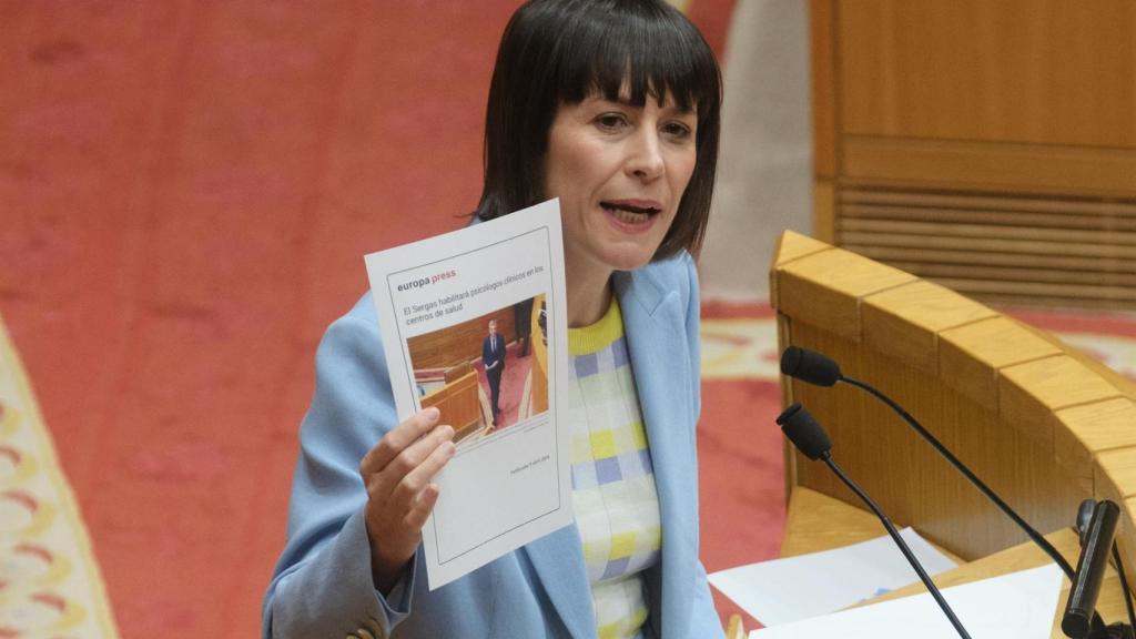 La portavoz nacional del BNG, Ana Pontón,  durante el debate sobre el Estado de la Autonomía