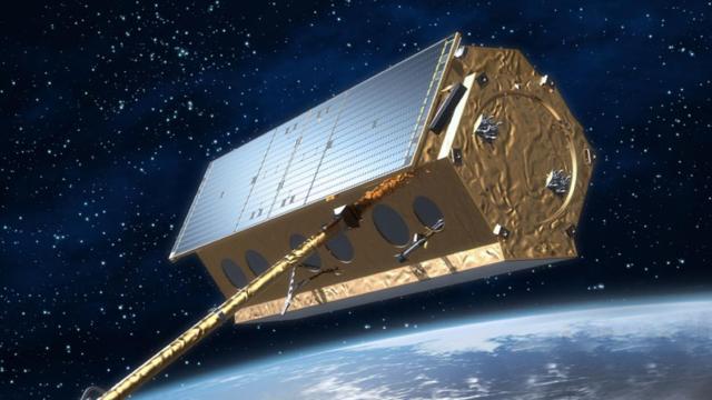 Representación artística del actual satélite Paz.