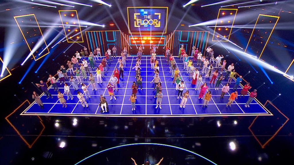 Tablero completo de 'The Floor' y sus 100 casillas (y concursantes).