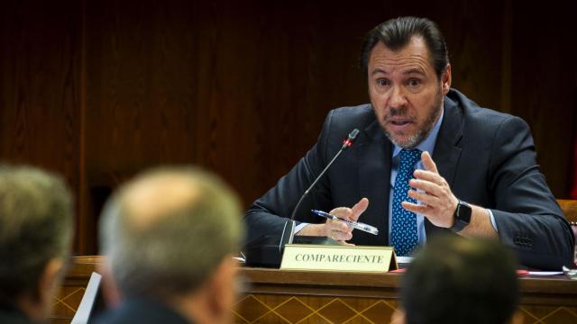 El ministro de Transportes y Movilidad Sostenible, Óscar Puente, este miércoles en el Senado.