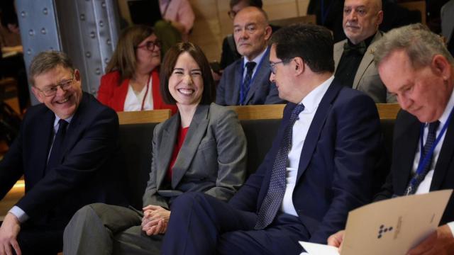 Los ministros Diana Morante y Óscar López, en la presentación de la Estrategia Española de Tecnologías Cuánticas.