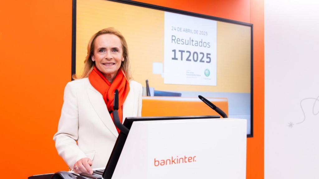 Gloria Ortiz, consejera delegada de Bankinter, el jueves durante la presentación de resultados del banco.