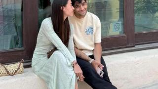 Jorge Martín y su novia María Monfort, tras recibir el alta hospitalaria en Doha.