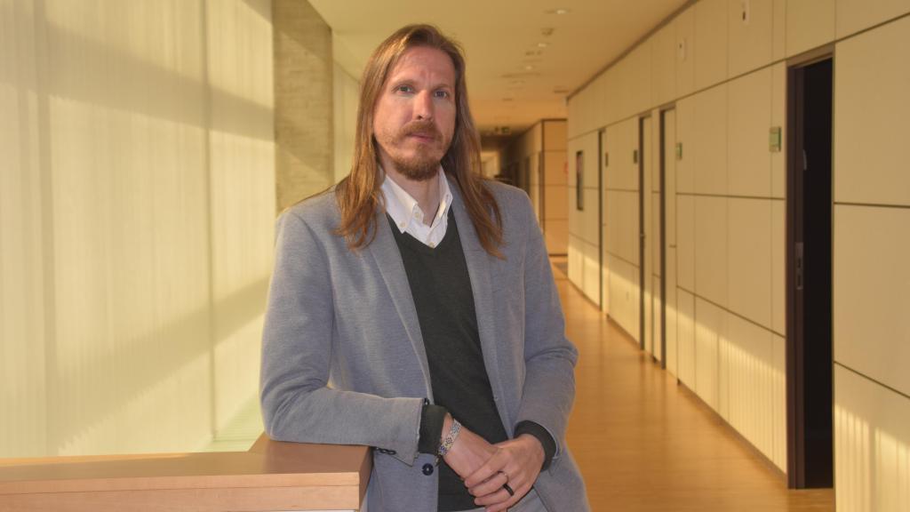 El procurador de Unidas Podemos en las Cortes de Castilla y León, Pablo Fernández, durante la entrevista con EL ESPAÑOL de Castilla y León