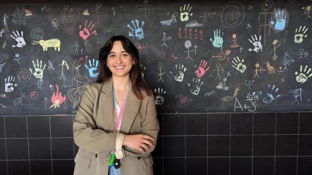María Martínez de Paz en el colegio IES Elena García Armada