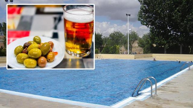 Piscina de Siete Iglesias de Trabancos y una cerveza con sus aceitunas