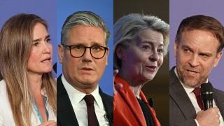De izq. a dcha.: Sara Aagesen, Keir Starmer, Ursula von der Leyen y Marc Ferracci en la Cumbre sobre el Futuro de la Seguridad Energética.