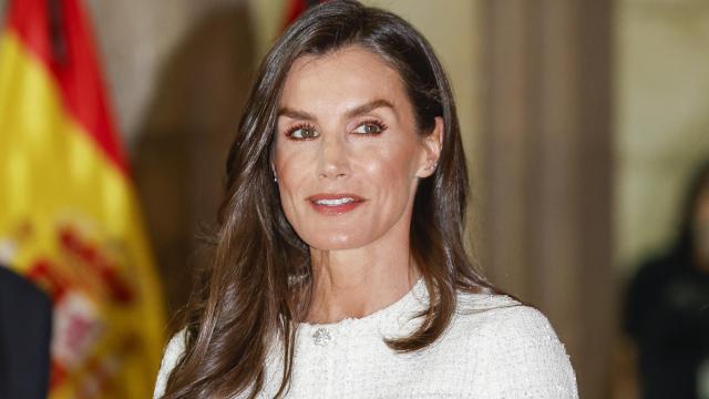 La reina Letizia, este jueves en Madrid, mientras presidía los Premios SM.
