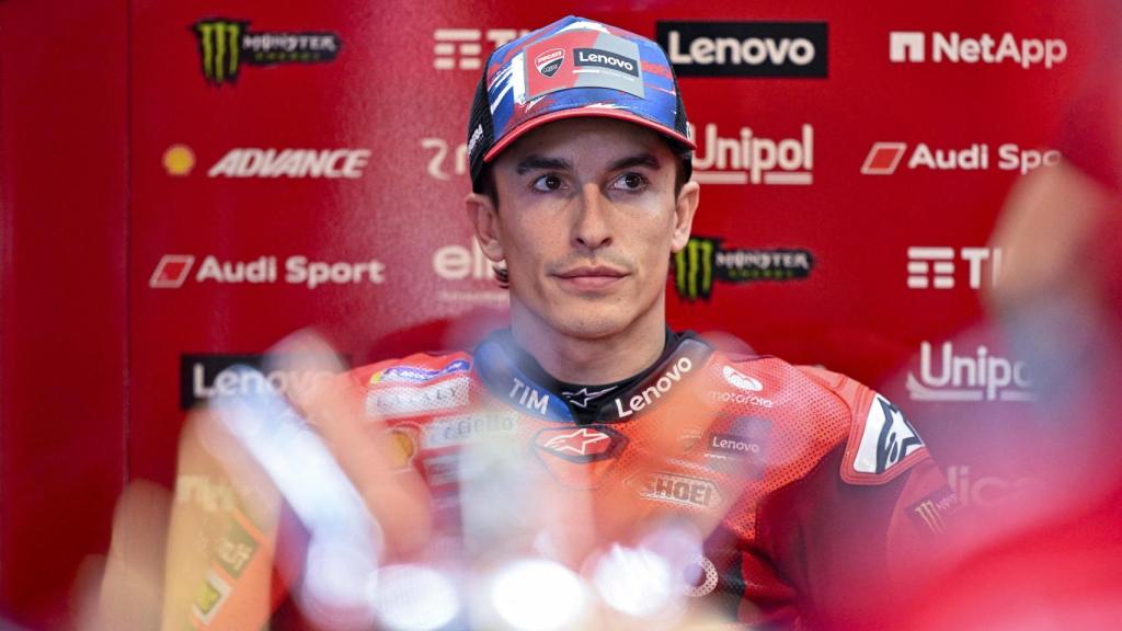 Marc Márquez en el box de Ducati durante el GP de Las Américas.