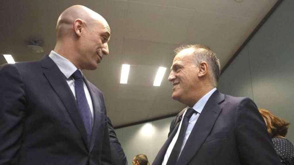 Luis Rubiales, de la RFEF y Javier Tebas, de la Liga, en un encuentro