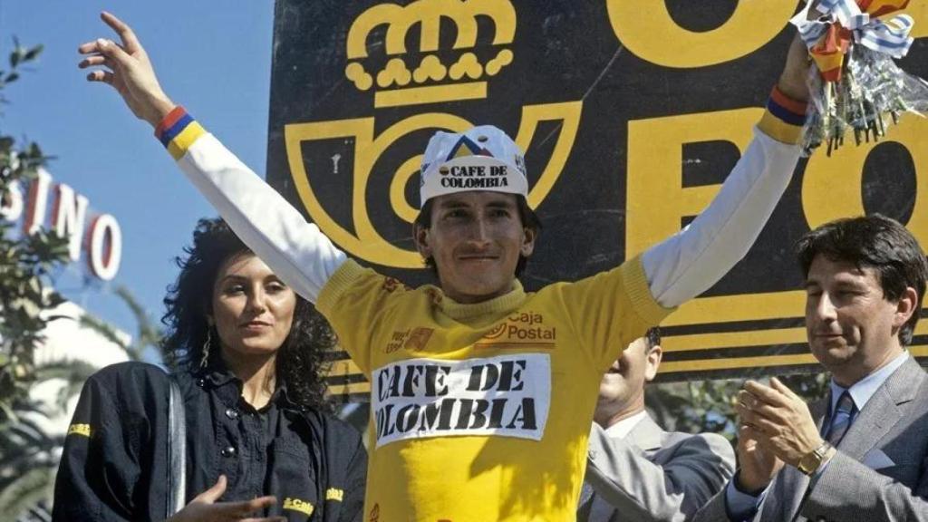 Lucho Herrera el día que ganó La Vuelta a España en 1987.