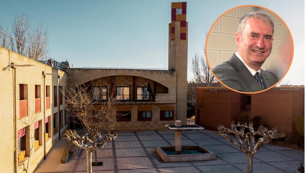 Luis Bertol, con una imagen del municipio de Figueruelas.