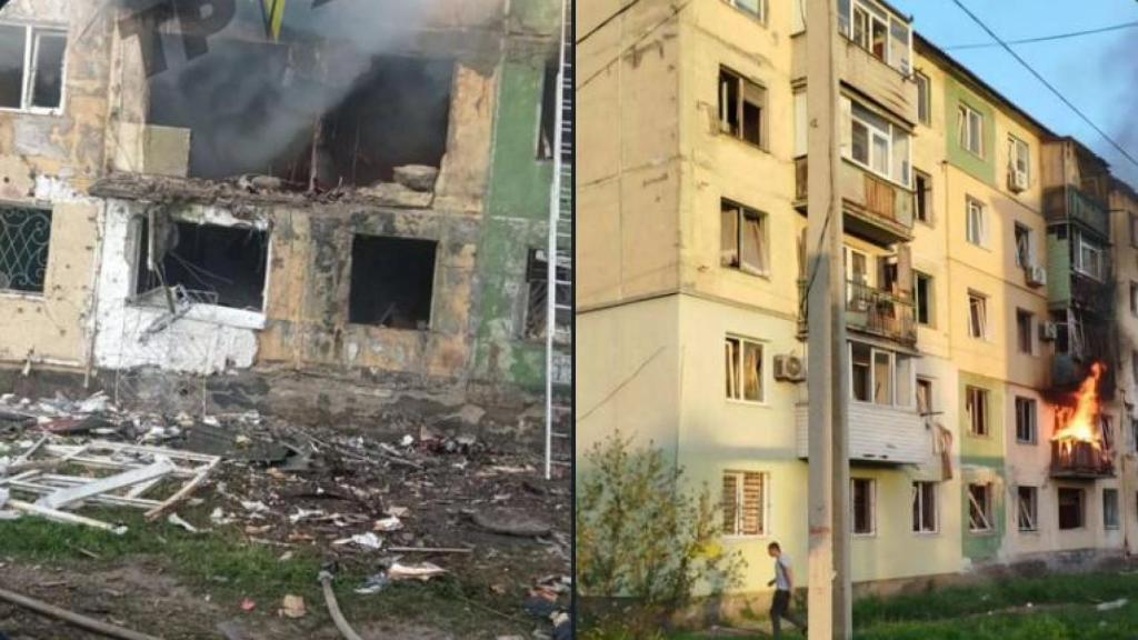 Uno de los edificios de Pavlograd que ha atacado este viernes Rusia.