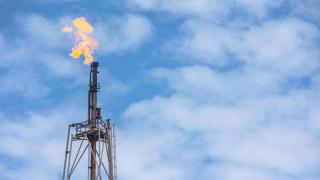 Imagen de stock de emisión de gas de metano.